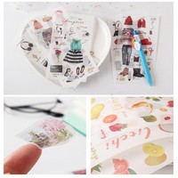 6 vellen/pak Leuke Cartoon Dieren Fruit Vlinder Plant Stickers Scrapbooking Netbook Papier Sticker Decoratie Feestartikelen