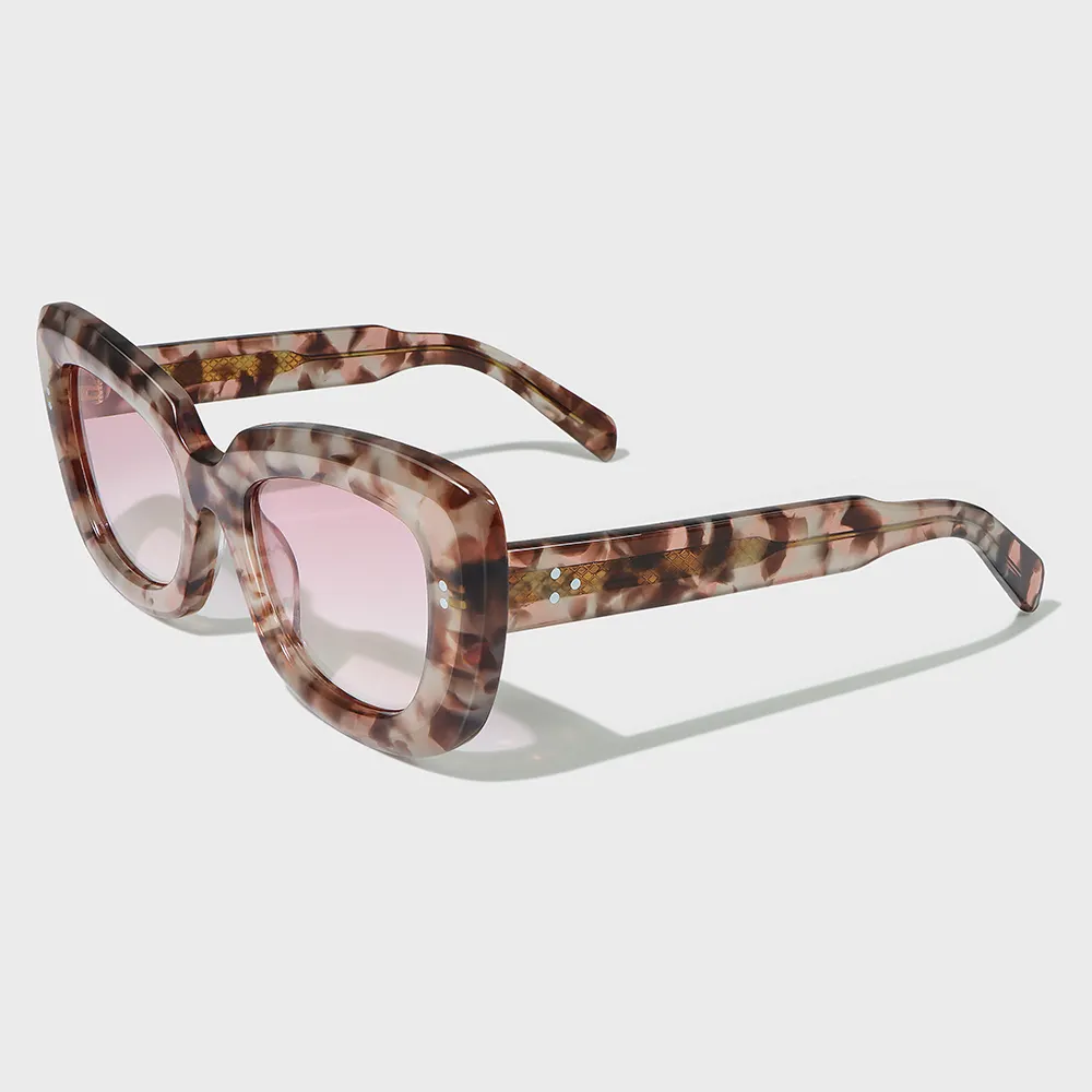 Yeetian Big Cateye Mazzucchelli Gafas de acetato Personalizadas de gama alta Occhiali da Sole Cat Eye Retro Gafas de Sol para mujer