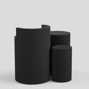 美容室カーブバーカウンター レジカウンター ディスプレイカウンター 一体型アイランドテーブル 塗装 小型受付台 - Product Image 4