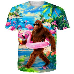 Camiseta de Hombre con Estampado 3D, Casual, Manga Corta, Cuello Redondo, Corte Regular, Tejida, Verano, Diseño Gráfico - Product Image 1