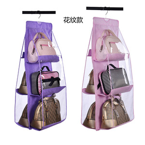 Organizador de bolsos colgante transparente de varias capas, a prueba de polvo, para almacenamiento de bolsos, montado en la pared, tela no tejida, 35x35x90 ZQ - Product Image 1