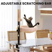 360 °   Lit pour chat rotatif et réglable avec poteau à gratter amovible, montage en hamac