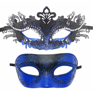<span class=keywords><strong>Iron</strong></span> medio veneciano-Mardi Gras para fiesta de Halloween, rojo, plateado, dorado, negro, para hombres y mujeres, máscara para pareja - Product Image 5