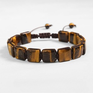 Bracelet en macramé fait main en œil de tigre naturel pour homme, ajustable, avec perles en <span class=keywords><strong>pierre</strong></span> œil de tigre, bijoux en <span class=keywords><strong>pierre</strong></span> naturelle - Product Image 4