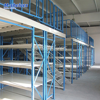 Sistem Rak Mezzanine Terintegrasi dari Baja Q235B, Rak Mezzanine 2 Lantai, Custom untuk Penyimpanan Gudang Besar