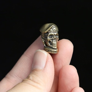 Soldado Ruso con Calavera DIY, Fidget Spinners de Metal y Cobre, Colgantes de Cordón con Estrella de Cinco Puntas, Cuentas de Latón Hechas a Mano - Product Image 3