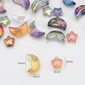 Cuentas de estrella de <span class=keywords><strong>luna</strong></span> de cristal de oro ámbar Zhubi, collar de cuentas DIY, pulsera, cuentas de cristal de cuarzo de varios colores para la fabricación de joyas - Product Image 4