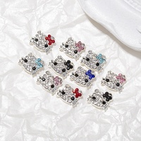 Diamant Kawaii 3D Hello Kitty Nail Art Strass Style Japonais Mignon Alliage Chat avec Plein de Diamants DIY Nail Accessoires