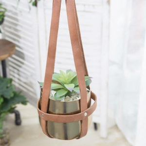 Creative PU Leather Plant Hanging Basket, Korean Style Simple Hanging Flower Pot, Indoor Decorative Flower and Plant <b>Hammock</b> - Product Image 3