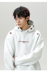 Novedad 2026 Sudadera con Capucha para Hombre, Estilo Étnico Ins, Bordado Texturizado, Gruesa, Oversize, Estilo Urbano Americano, Deportiva Casual - Product Image 5