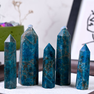 Vente en gros de tour de cristal naturel, pointe d'apatite bleue, obélisque de cristal, pointe de pierre précieuse en vrac pour l'artisanat - Product Image 1