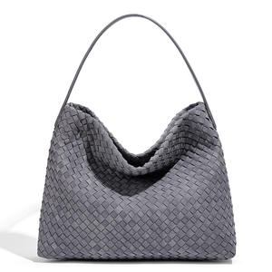 Bolso de Hombro de Lona Tejida de Gran Capacidad para <span class=keywords><strong>Mujer</strong></span>, Estilo Retro, de Poliéster Esmerilado, para Llevar Bajo el Brazo - Product Image 5
