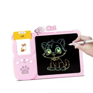 Unisex Children's Drawing Board 5-7 Year Olds Plastic Talking Flash Card Drop Resistant LCD Writing Tablet Toy