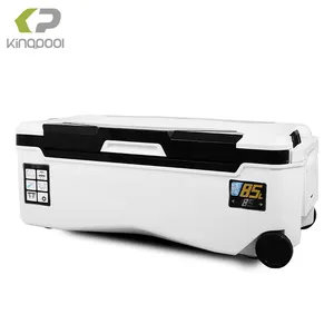 Kingpool 85L hielera Outdoor Camping Ice Cool Box Fishing Cooling Box Rotomolded Ice Chest Coolers Box With Handle and Wheels