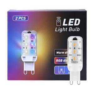 Bombilla LED Regulable de 2W Equivalente a Halógena G9 de 25W, Cambio de Color RGB con Control Remoto, Bombillas LED G9 - Product Image 2