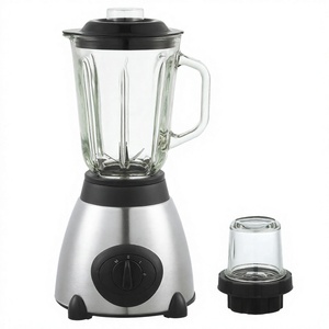 5 Geschwindigkeiten 500W 2 in 1 Edelstahl körper 1,5 l Glas Glas Elektrischer leistungs starker Eis zerkleinerung mixer - Product Image 1