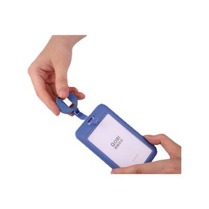 Porte-badge en silicone avec cordon en polyester, fermeture coulissante, logo personnalisé, écologique, durable, pour le bureau/l'école - Product Image 3