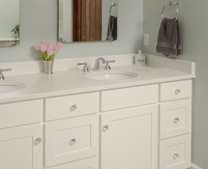 Gabinetes de baño de lujo elegantes de estilo europeo con instalación para colgar en la pared Tocadores de baño de lujo de madera contrachapada RTA - Product Image 5