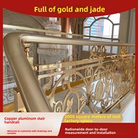 Aluminium-Treppengeländer & Innen-Treppenhandläufe Luxuriöses Design Kupfer-Effekt-Finish Zeitlos Farbecht Bodenmontiert