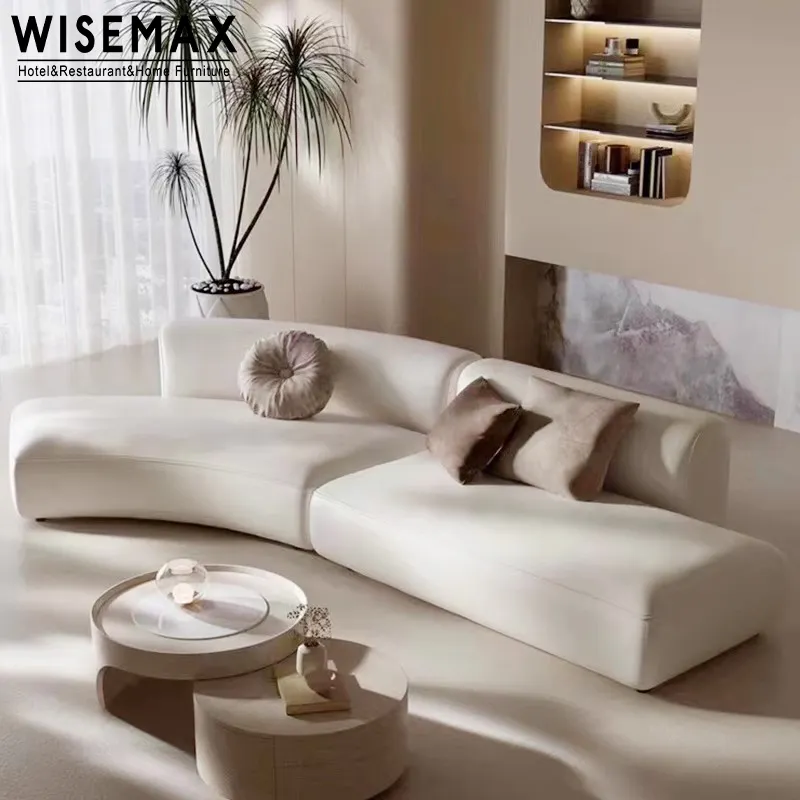 WISEMAX MÖBEL Nordische moderne Wohnzimmer möbel Hotellobby S-förmiges Sofa Große Massivholzstoff-Schnitts ofas