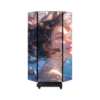 Pantalla Publicitaria Vertical Plegable de Tres Secciones para Interiores, Pantalla LED Electrónica Móvil de Doble Cara, Resolución 4K, Compatible con HDR