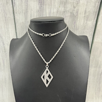 Collier pendentif en acier inoxydable Kappa Alpha Psi Fraternity, bijou lettre grecque creuse en diamant, chaîne torsadée pour homme