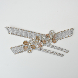 Empeignes de chaussures semi-finies personnalisables pour femmes, faites à la main, avec strass décoratifs en fil de coton et cuir PU suédé, style mode et brillant - Product Image 3