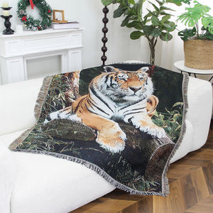 Pabrik grosir cepat kustom Dekorasi Rumah Jacquard tenun permadani desain kustom Warp permadani selimut - Product Image 3