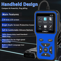 Herramienta de Diagnóstico Automotriz V518, Escáner OBDII Completo, Lector de Códigos ELM327, Compatible con Android, USB, Pantalla LCD de 12V, 1 Año de Garantía