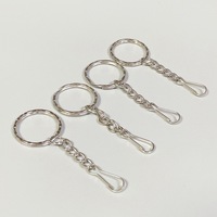 Chaîne d'extension porte-clés fendue avec mini mousqueton, connecteur de porte-clés, fermoir pour sac à main, breloque, fabrication de bijoux DIY