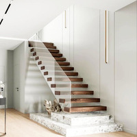 Escalier suspendu en structure acier invisible, module personnalisé, marches flottantes