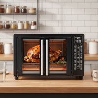Four à air chaud numérique électrique à double compartiment avec circulation d'air chaud pour usage domestique, avec boîtier en plastique