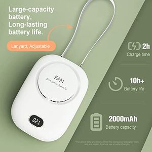 <b>Mini</b> Portable Handheld Hanging Neck <b>Fan</b> Bladeless Rechargeable Three-Speed Battery Powered Adjustable Display Outdoor Use - Product Image 2