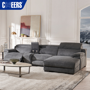 Canapé modulaire en tissu écologique MANWAH CHEERS 3 places en forme de L avec repose-tête électrique et chaise longue pour salon - Product Image 3