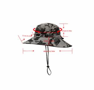 Camouflage tactique à large bord Protection solaire Casquette <span class=keywords><strong>de</strong></span> pêcheur Camo Bucket Hat Summer Style for Fishing Jungle Adventures - Product Image 3