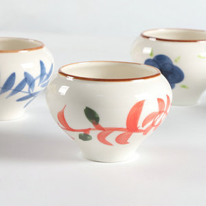 Hand Painted <b>Ceramic</b> <b>Cup</b> With Flower Pattern Oriental Style Single Mug For Tea Or Coffee - Product Image 4