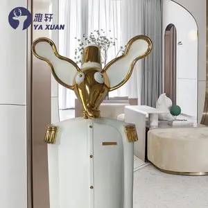 Customized Creative Hotel Welcome Decoration Floor To Ceiling Resin Statue Cartoon Elephant Fiberglass Sculpture