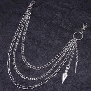 Cadena de cintura de múltiples capas estilo Hip Hop Punk Metal con colgante de flecha para hombres y mujeres, accesorio de moda para pantalones. - Product Image 4