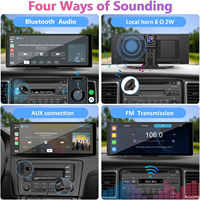 Pantalla CarPlay Portátil de 10.26'' con Cámara Frontal y Cámara Trasera, Monitor Universal para Automóvil, CarPlay Inalámbrico y Android Auto