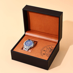 Boîte à montre grise pour homme, boîte à montre avec couvercle ciel et terre, emballage en papier rigide, vente en gros - Product Image 1