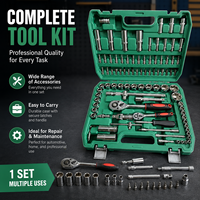 Ensemble d'outils à main polyvalents en acier au chrome-vanadium CR-V de 94 pièces, kit d'entretien automobile OEM, coffret rigide, hauteur réglable