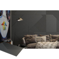 3D Flexible Puzzle Parquet Façade Feuille de revêtement mural décoratif en bois pour portes élégantes