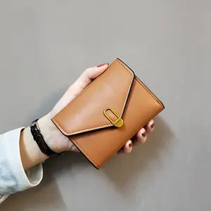 Petit porte-cartes de crédit en cuir PU pour femmes, portefeuille court de haute qualité, porte-monnaie à la mode, collection 2020