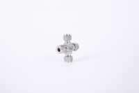 Raccords de tuyauterie en acier inoxydable 316L à double ferrule, croisillon poli à quatre voies pour instruments