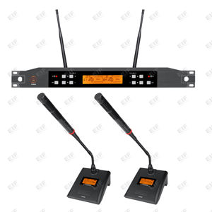 Micrófono inalámbrico UHF de 2 canales para mesa de conferencias, sistema de conferencias HP-1000 - Product Image 1