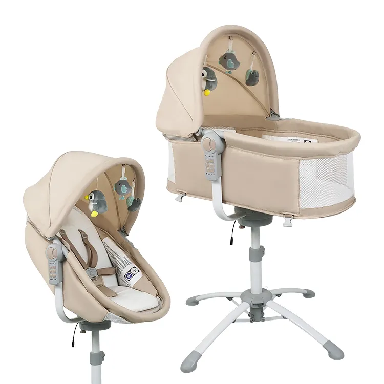 신생아를위한 휴대용 전기면 다기능 아기 로커 스윙 의자 요람 및 요람 0-12 개월