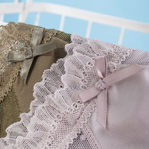 ملابس داخلية نسائية قطن متوسط الخصر ناعم الدانتيل تنفس سراويل داخلية مطاطية مريحة للسيدات - Product Image 5