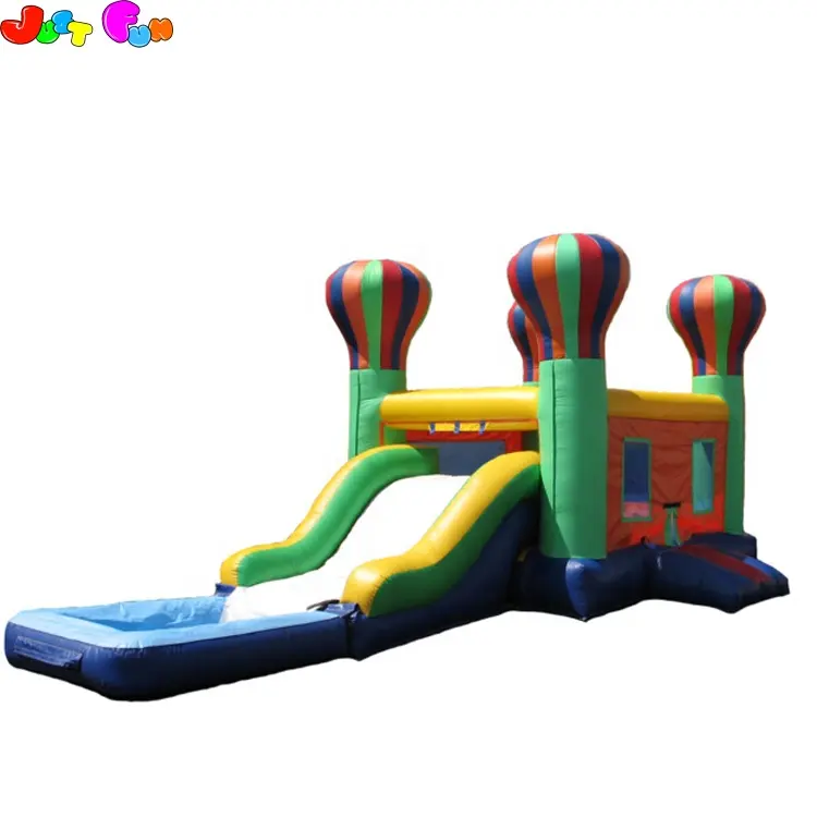 2 in 1 adventure balloons water slide with pool with yellow and blue for sale