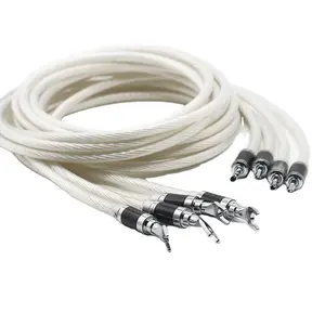 Hi-End 7NOCC Silver Plated HIFI Speaker Cable With Banana to Spade Plug