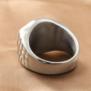 <b>Titanium</b> Steel Men's <b>Ring</b> Geometric <b>Black</b> Epoxy Inlay Retro Punk Style Jewelry Gift 16059 - Product Image 3